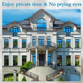 Ohmywor One Way Window Privacy Film, Window Tint for Home Sun Blocking Anti UV Heat Control Mirror Reflective Film Daytime Privacy See Out Not in Self Adhesive Removable, Silver, 15.7" x 78.7"