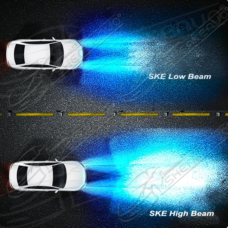 SHENKENUO 2x H1 8000K Ice Blue LED Headlight Bulbs Conversion