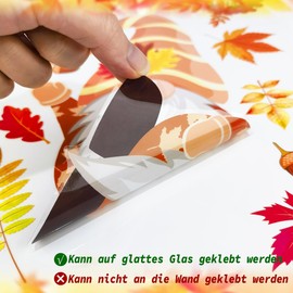 Pack of 100 Autumn Window Decorations, Thanksgiving Window Decoration, Without Glue, Maple Leaves Window Stickers, Autumn Window Decoration for Children's Room, Cafeteria