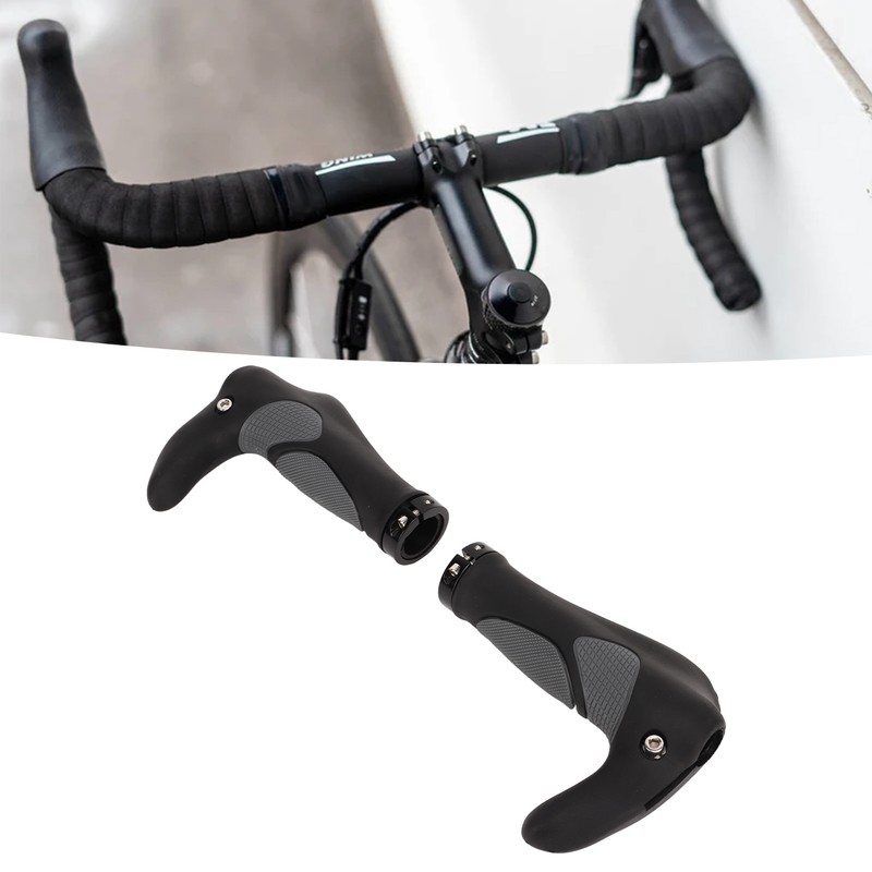 2Pcs Bike Handlebar Grips TPR Rubber Ergonomic Slip Prevention Replacement