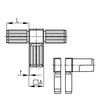 Design61 5 x T-piece connector for square pipes with outlet