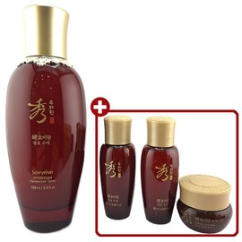 beautiful Sooryehan Hyobidam Fermented Essence Full Size + 3-Piece Gift Set / Essence 20ml + Emulsion 20ml + Cream 5ml, 1 Unit, 150ml / 수려한 효비담 발효 수액 본품+3종 기프트 세트/ 수액20ml+유액20ml+크림5ml, 1개, 150ml