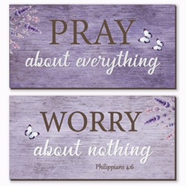 ZONWUTHY 2 Pieces Purple Bathroom Decor Bible Prayer Bathroom Accessories Christian Religious Gift Purple Room Decoration For Home Bedroom Office Church Kitchen Decor, 12 x 6 Inches