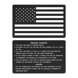 TGCNQ Miranda Warning Card with America Flag - Metal Miranda Rights Card Metal for Police Officers - Police Law Enforcement Accessories