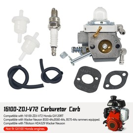 QIEFOAD 16100-ZDJ-V72 Carburetor Kit Fit for Honda Fit for Tillotson Engine Fit for Wacker Neuson Rammer Replace HDA329 5100015802