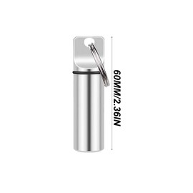 Pill Box Keyring, Small Pill Box Keyring, Portable Mini Pill Boxes, Aluminium Alloy Pill Box, Waterproof Small Pill Box (Silver)