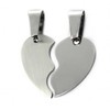 aplusashop ID Partner Pendant Split Heart + Chains + Engraving