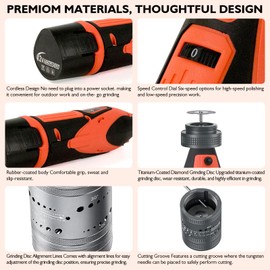 Electrode Grinder for TIG Welding, Tungsten Electrode Sharpener Set for TIG Welding, 6 Sizes, 8 Angle, TIG Grinder with Flat Grinding Block Separating Slot, 10 Diamond Wheels, 3 CNC Mandrels