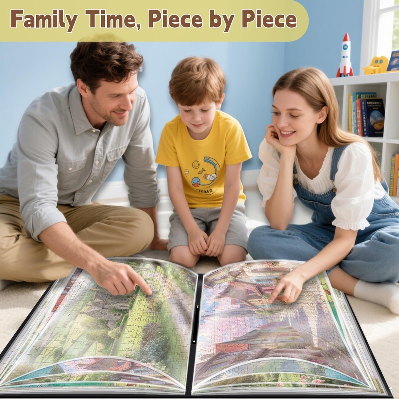 Puzzle Storage with Central Mesh Window，Puzzle Binder with Puzzles Stickers