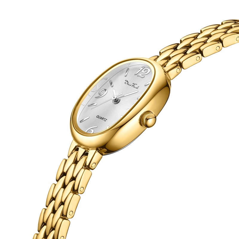 Diaofendi Petite Vintage Oval Gold Women’s Watch, Waterproof Elegant Watch