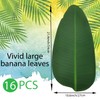 Large Rubber Banana Leaves, Leaf Placemats, 16 Pcs Artificial Heavyweight