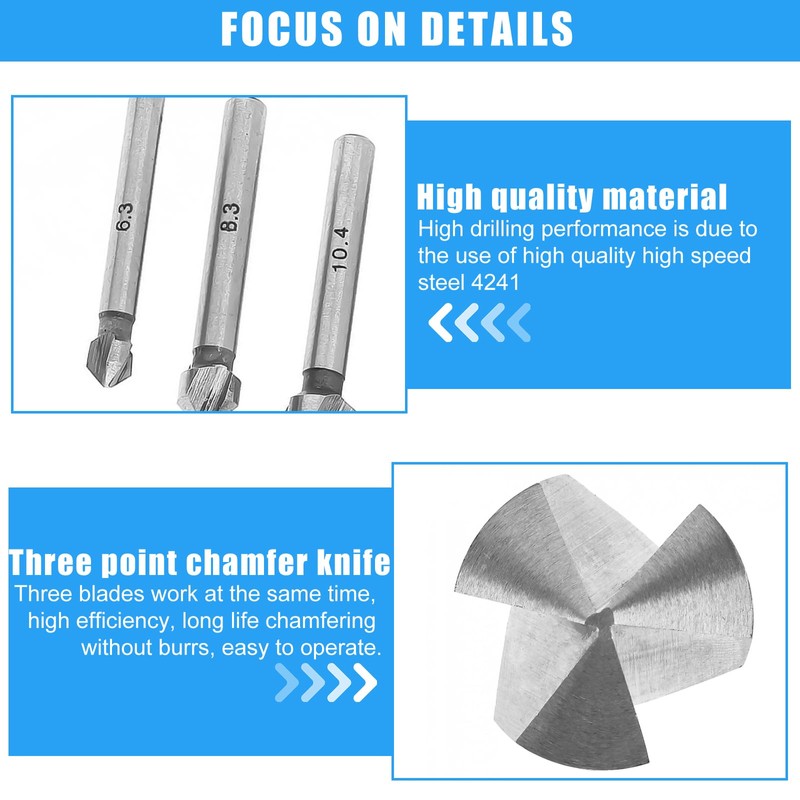 Countersink 6-Piece Drill Bit HSS: TOATELU Taper and Deburring Countersink