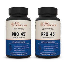 Pro45 Fórmula Probiótica Mil Millones Cfu Cepas Integrales Lácteos Tapas Vegetales Liberación Retardada Promueve Salud Inmune Digestiva Cápsulas