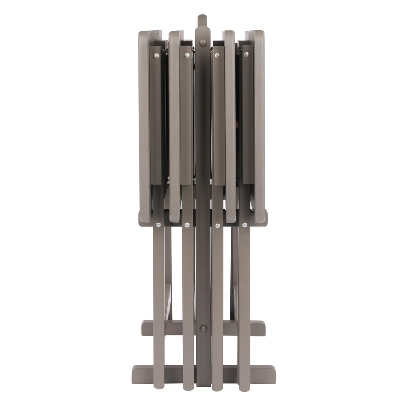 Alex 5Pc Snack Table Set Oyster Gray Finish