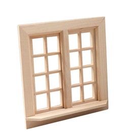 Garneck Miniature Dollhouse Windows Wooden 1:12 Small Window Frame Model Dollhouse Furniture for DIY Craft Decor