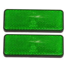 X AUTOHAUX 2 Pcs 87mm Green Universal Rectangular Reflective Warning Reflector