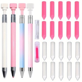 Diamond Art Painting Pen Set, 1 Count Adhesive Pen & 10pcs Replaceable Wax Tip, DIY Diamond Arts Colorful Painting Tool for Home School Office, Christmas Gift, Mother's Day Gift, Gift for Mom!:_one size_White Pen + 10pcs glue
