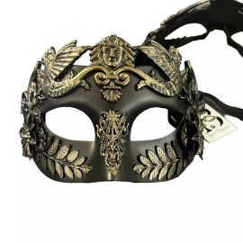 Masquerade Mask Venetian Roman Warrior Egyptian Style MEN masquerade mask (BLACK & GOLD)