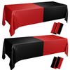 PTECDROTS 4Pcs Red and Black Tablecloths Rectangle Table Covers for