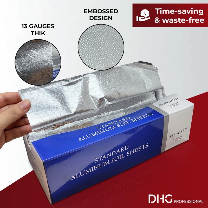 Pre-Cut Aluminum Foil Sheets, Foil Pop Up Sheets, 12x12 Inches,