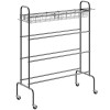 4-Layers Rolling Basketball Shooting Training Stand Sports Equipment Storage Organizer