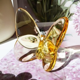 Lioaeust Crystal Butterfly Figurines,Flying Butterfly Figurine Decor Crystal Cut Glass Butterfly Ornament Statue Animal Collectible Home Ornament Decor