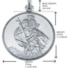 Large Mens Heavy Sterling Silver St Christopher Pendant with 20"