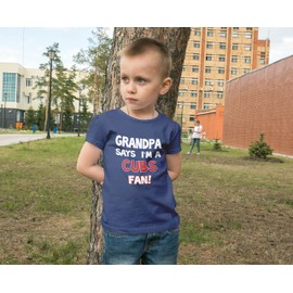 NanyCrafts Kid's Grandpa says I'm a Cubs Fan T-Shirt 12 Months Black