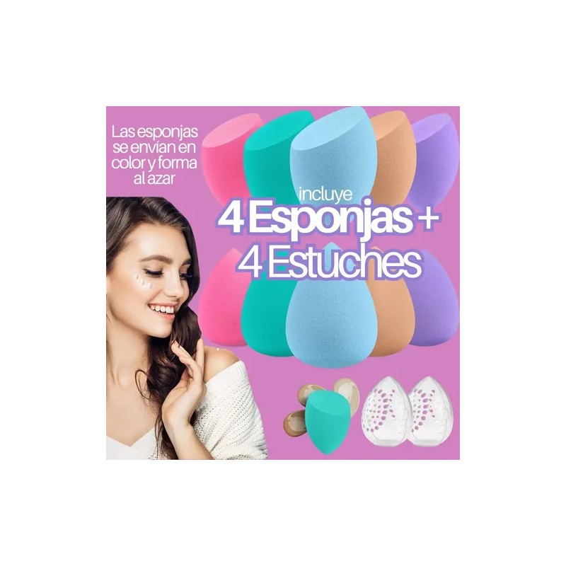 Set Estuche Transpirable Esponja Beauty Blender Maquillaje