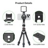 FANAUE Cell Phone Tripod Mount, Magnetic Aluminum Smartphone Stand Adapter