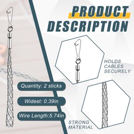 Gisafai 2 Pcs 1/2 in Wire Pulling Grip Mesh Cable Pulls Metal Cable Puller Socks Wire Pulling Tools for Electrical Pulling Grips Light and Heavy Cables