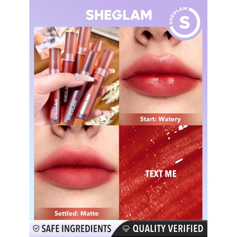 SHEGLAM Soft Haze Lip Blur Waterproof Liquid Lipstick Matte Transfer-Proof