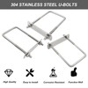 LifCratms 4 Sets 304 Stainless Steel Square U-Bolts, M6 x