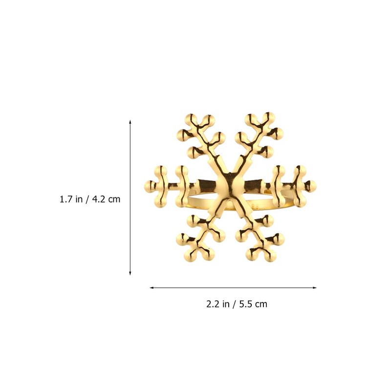 Alipis 12 Pcs Snowflake Napkin Ring Gold Snowflake Napkin Rings