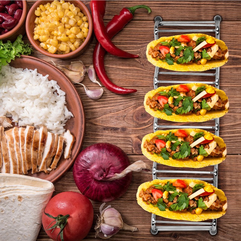 Ejoyous Taco Holder, 4 Pack Stainless Steel Taco Rack V