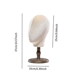 perfeclan Wig Display Model Head Hat Display Stand Hairdresser Training Wig Storage Display Stand Mannequin Head Hat Holder for Wig, with brown base