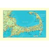 Cape Cod 33" × 21" Wall Map Gloss Laminated