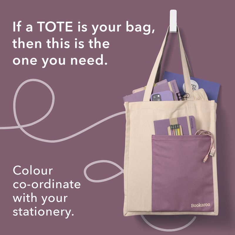 IF Bookaroo Tote Bag - Aubergine & Cream