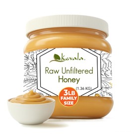 Kevala Raw Unfiltered Honey - Pure Honey for Daily Baking and Cooking, Authentic Sweetness with no Added Sugar, Deliciously Nutritious Addition to Tea and Coffee, Natural Skincare Ingredient, 3 lb