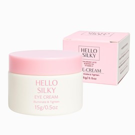 Hello Silky Illuminating Eye Cream with Hyaluronic Acid, Vitamin C & Caffeine | Hydrates, Brightens & Reduces Puffiness, Helps Smooth Fine Lines & Dark Circles | 15g, Australian Made