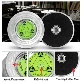 KozyOne Record Weight Stabilizer, Turntable Disc Record Stabilizer Clamp with Bubble Level for Vinyl LP Record Player (Silver)