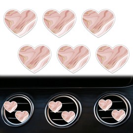 PurYupearl 6 Pcs Heart Air Vent Clips, Cute Car Air Fresheners & Decor, Rose Gold