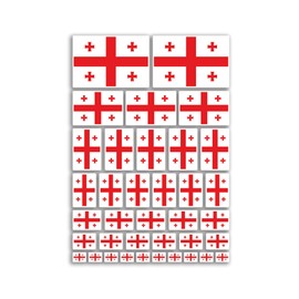 A4 Sticker Sheet Georgia Flags Vinyl Stickers - Georgian Country Europe World National Flag Vacation Travel Holiday Car Aesthetic #80073