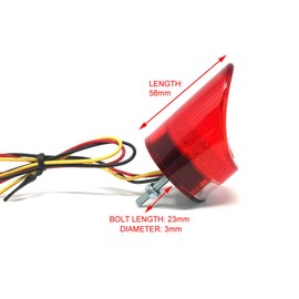 Alchemy Parts Motorcycle Sportsbike LED Rear Tail Light Stop Running with Round Pointy Red Lens Custom Bike Café Racer Brat Style Tailpiece