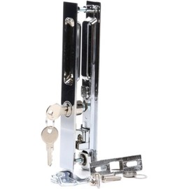 Wynn Hardware Flush Mount Sliding Glass Door Handle Set with Key – Chrome Finish, 6-5/8" Hole Spacing, 4-Hook Assortment (DL-503-WITH-KEY-CHROME)
