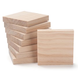 3″ X 3″ Wood Squares Wooden Blocks for Crafts 1/2″ Thick, 8 PCS Blank Wood Blocks Planks Pieces for Crafting, Unfinished Wooden Boards Panels for Paintings, DIY Signs, Woodworking