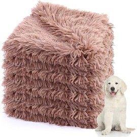 vital cozy 4 Pcs Calming Pet Throw Blanket Shaggy Plush Dog Blanket Pet Sleeping Bed khaki