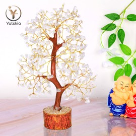 Crystal Clear Quartz - Chakra Tree, Gemstone Tree, Clear Quartz Healing Stone, Crystal Tree for Positive Energy, Good Luck Money Tree, Healing Crystals, Crystal Gifts, Holistic Gifts for Women