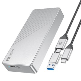For Thunderbolt 3 (40Gbps) M.2 NVMe SSD Enclosure Compatible with Thunderbolt 3/4 USB 4/3.2/3.1/3.0 Type-C, SANZANG 40Gbps M.2 SSD Enclosure for 2280 M-Key (B+M Key) NVMe SSD, up to 2700 MB/s, Silver