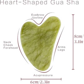 Gua Sha Massage Tool, Jade Stone Guasha Massage Tool for Scraping Facial and SPA, Self Care Gifts for Women, Body Muscle Relaxing, Improve Eye Puffiness, Skin Care Gift(Green)